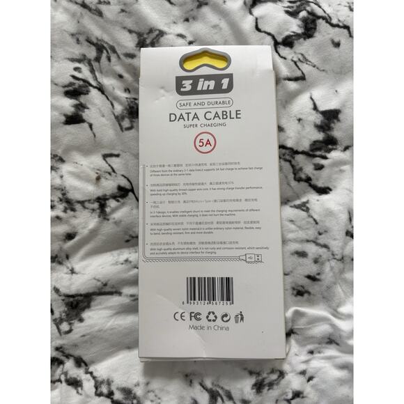 Data Cable 5A - 3 In 1 - Super Charging NEW - Picture 2 of 2